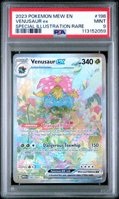 2023 POKEMON MEW EN-151 #198 VENUSAUR ex SPECIAL ILLUSTRATION RARE PSA 9